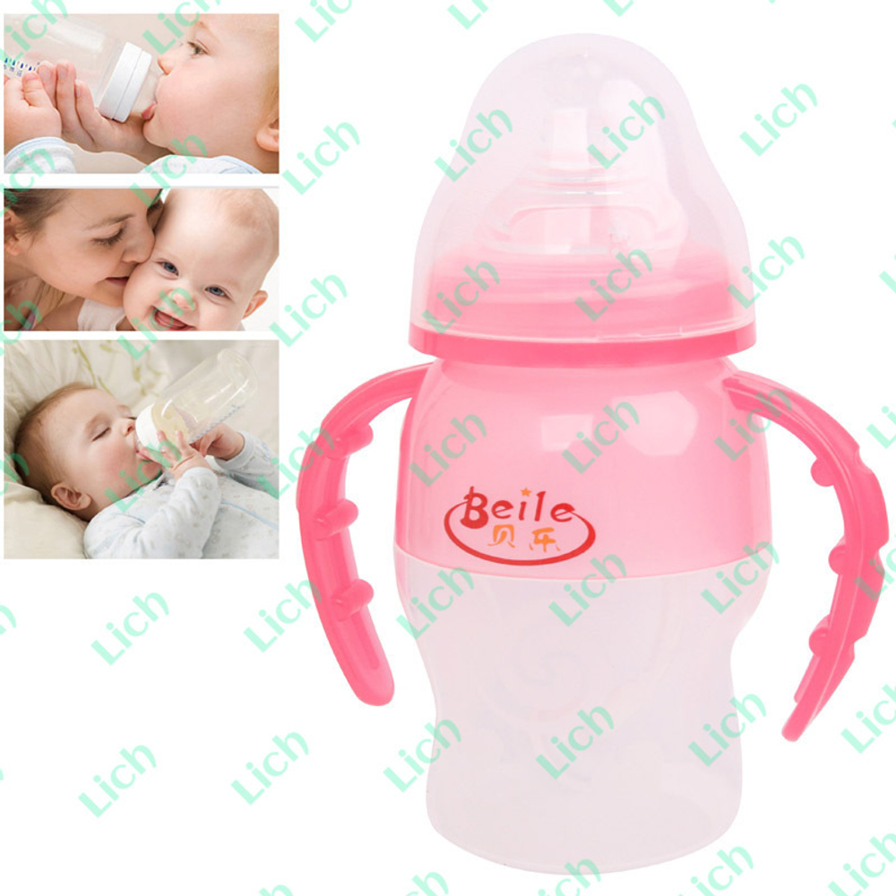 Поильник Beile розовый с силиконовой соской