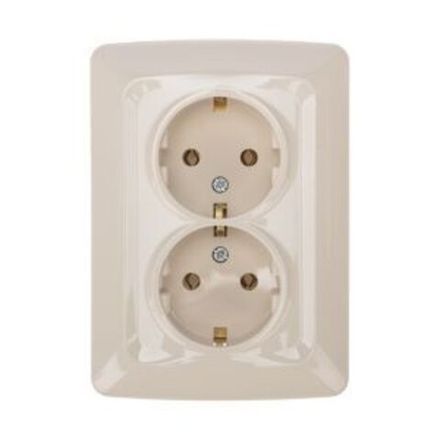 DEA Розетка 2-ая с/з с/у 16А Беж KRANZ