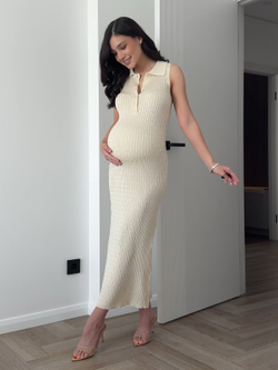 Платье вязаное, с узором, с воротником