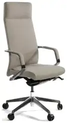 Кресло для руководителя СИЕНА бежевый кашемир алюминий крестовина