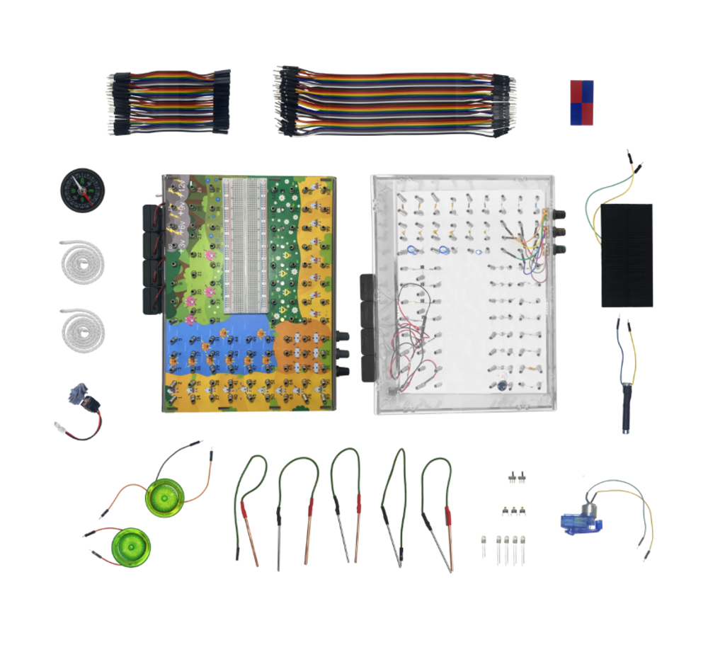 Игровой комплекс для изучения основ электричества, электроники и электротехники Электроника для юных гениев + Учебно-методический комплекс Изучение основ электроники и электротехники