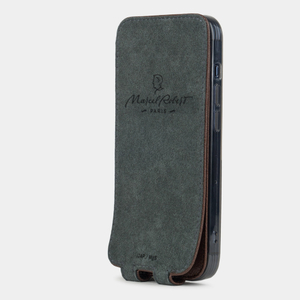 Чехол для iPhone 14 Pro из кожи козы, шоколадного цвета