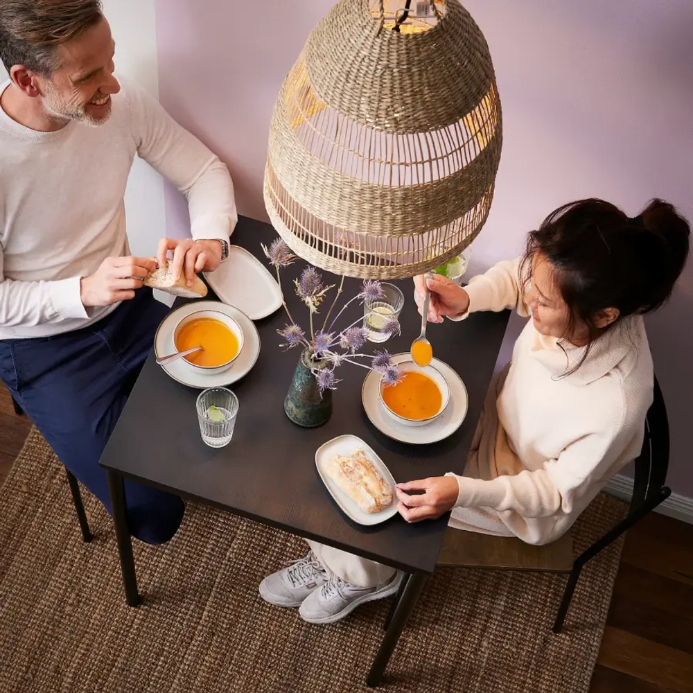 Стол обеденный - IKEA SANDSBERG, 67х67х73 см, черный, САНДСБЕРГ ИКЕА