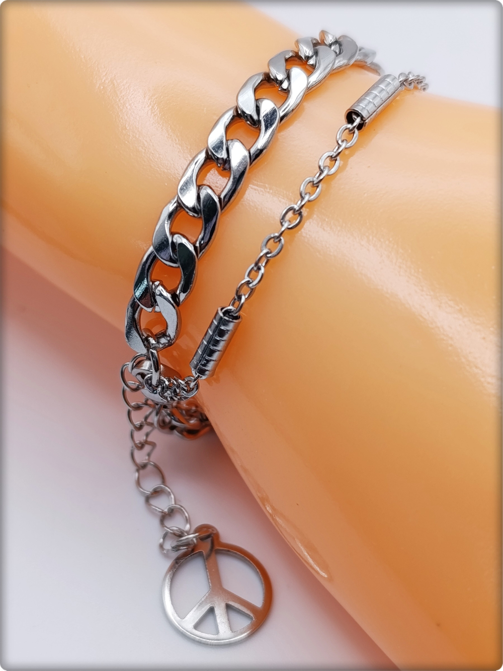 Браслет стальной "Пацифик" длина 20см.