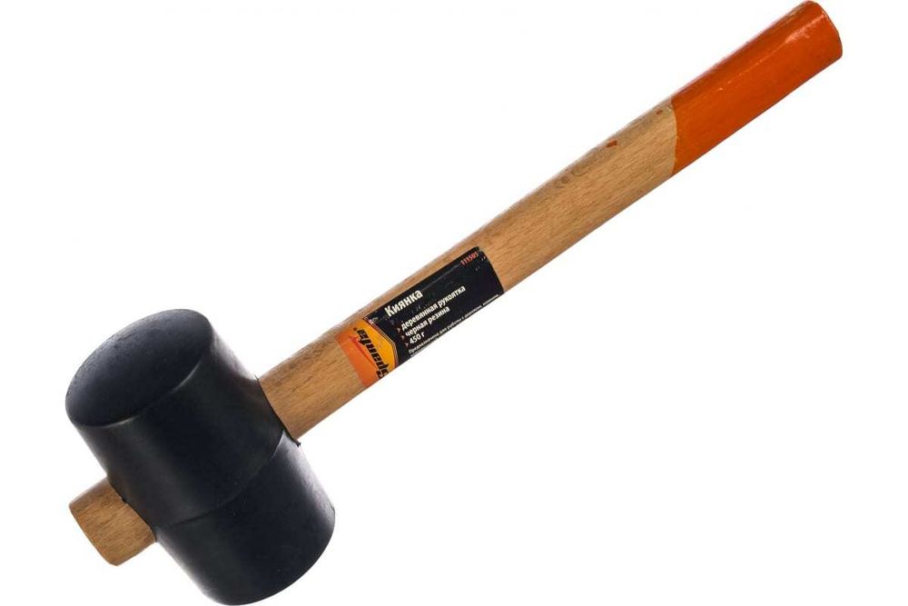Киянка резиновая, 450 г, черная резина, деревянная рукоятка Sparta 111505