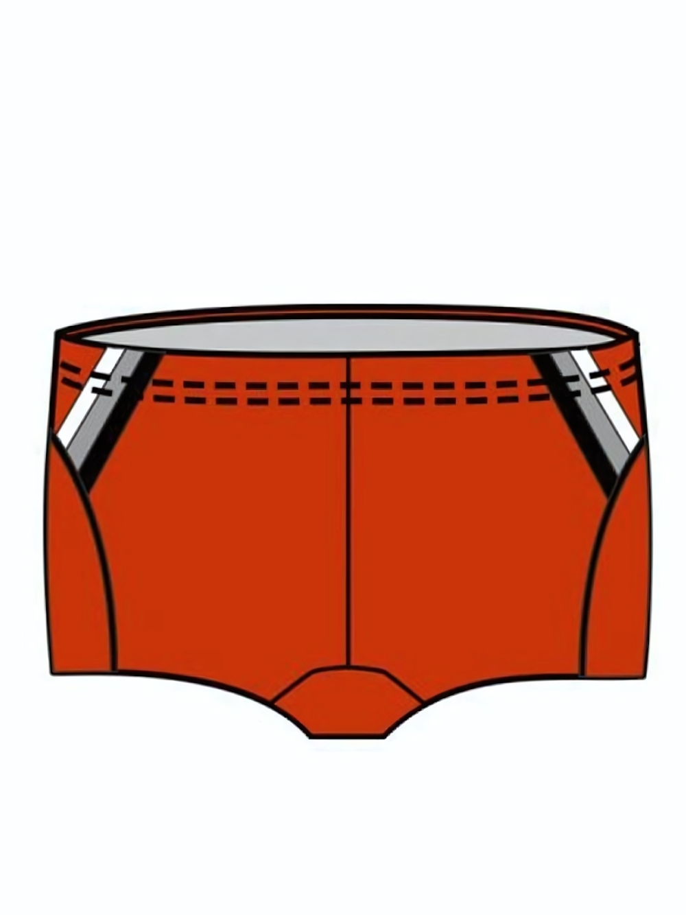 Плавки с цветными вставками по бокам (Размер: L) (Цвет: красный)