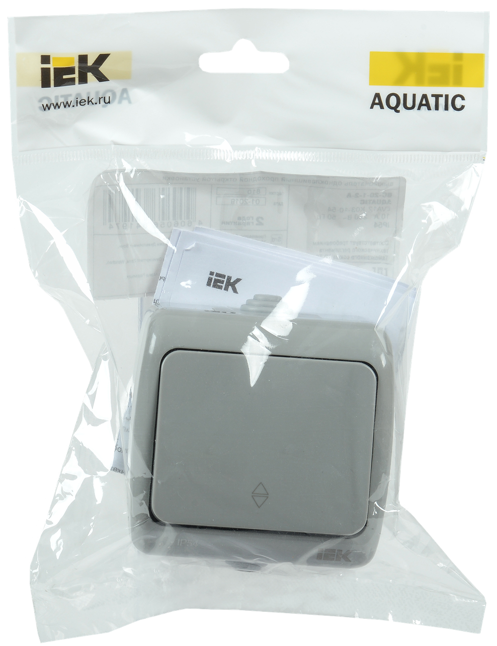 AQUATIC Выключатель 1-клавишный проходной для открытой установки 10А IP54 ВС-20-1-2-А IEK