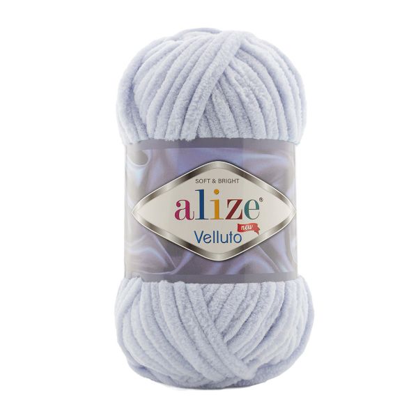 Пряжа Alize (Ализе) Velluto / уп.5 мот. по 100 г, 68м, 416 серый A