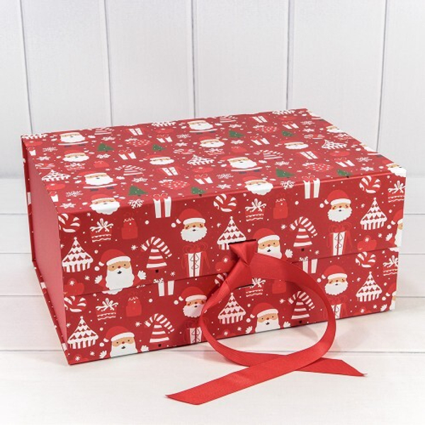 
          Коробка 39 х 28 х 17.8 см "Новый год" на магнитах Складная (Красный)