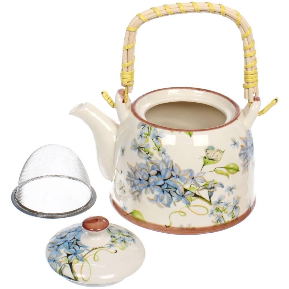 Чайник заварочный керамический 700мл с ситом «Сирень»