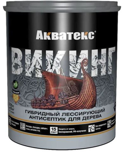 Антисептик для дерева Акватекс Викинг 65077, лессирующий, полуматовый, 0,75 л, калужница