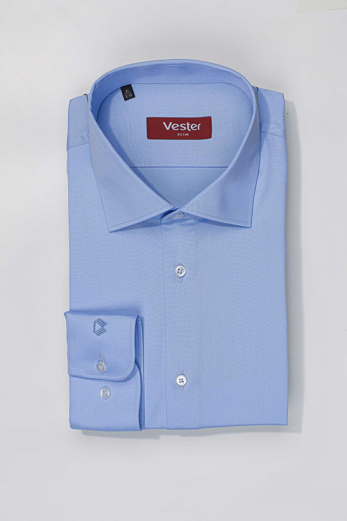 Сорочка мужская VESTER длинный рукав, бамбуковое волокно, цвет голубой 51518 08