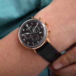 ZEPPELIN Hindenburg Collection Quartz Movement Men"s Watches Watch 40mm Black Dial Stainless Steel Case