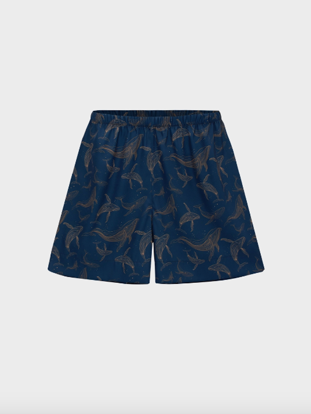 Шелковая пижама с китами - M размер (тройка)