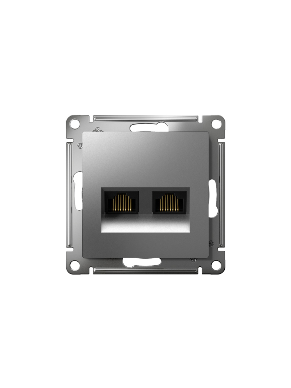 Розетка компьютерная 2-м AtlasDesign RJ45 кат.5E механизм сталь SE ATN000985