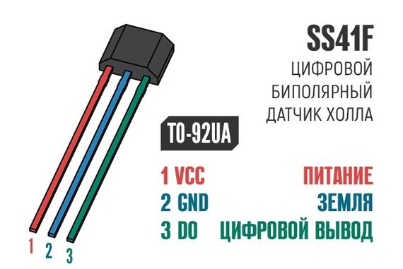 Датчик Холла SS41F / TO-92FL3