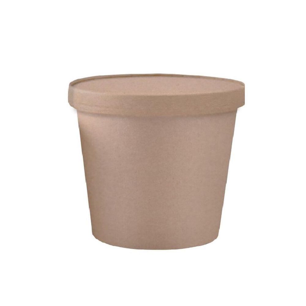 Контейнер суповой с крышкой, 480 мл, 9,8*7,5*10 см, крафт-бумага, 25 шт/уп, Garcia de Po