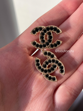 Пуговицы Шан. Золото Лого черные 22 мм