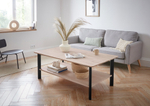 Журнальный дизайнерский столик Виби из дуба 140х80 см в стиле лофт, на металлических ножках