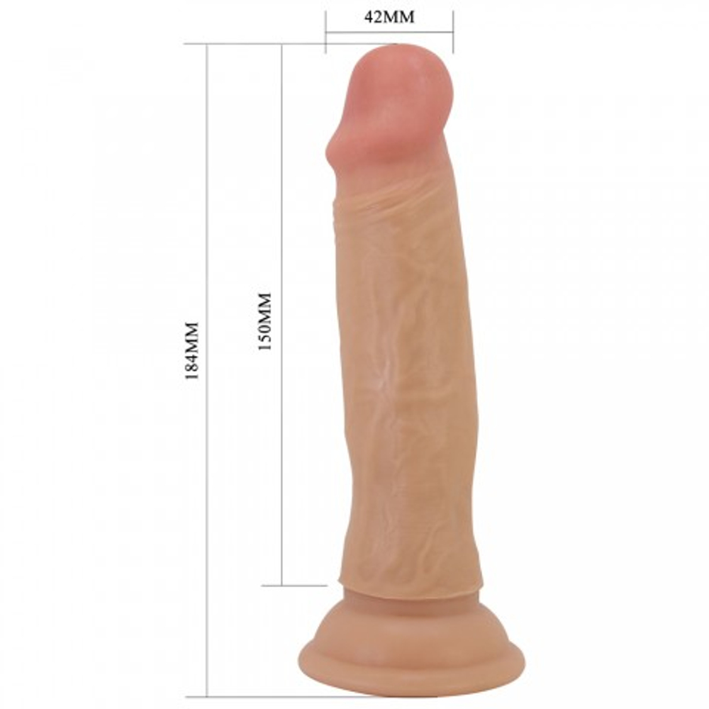 Фаллоимитатор на присоске Quentin Sliding skin (18,4*4,2 см) телесный