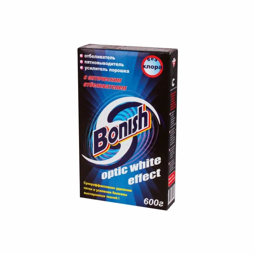 Средство для удаления пятен 600г BONISH (Бониш) "Оptic white effect", без хлора, ш/к 10471