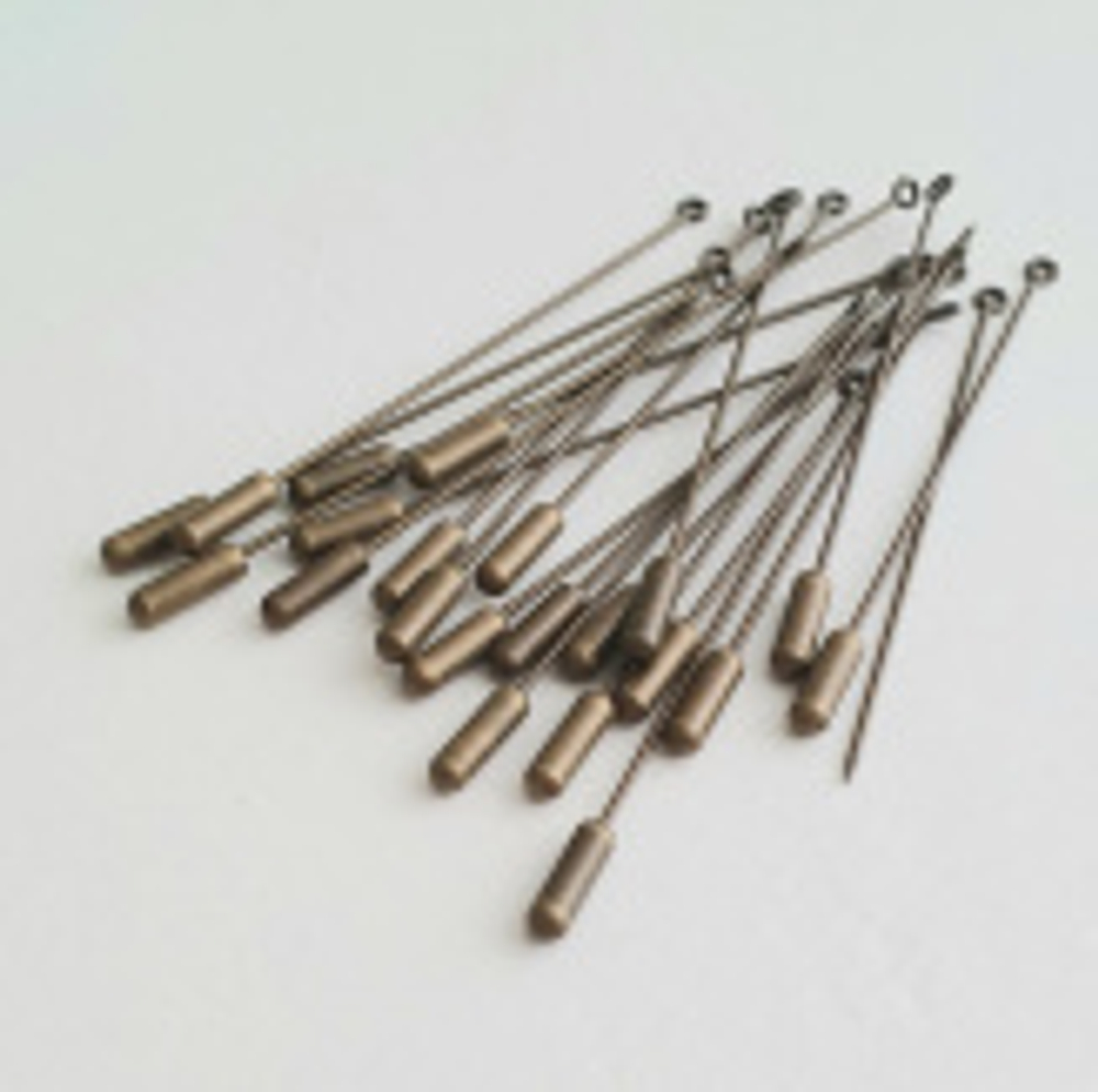 Основа - игла - пин для броши  Бронза 7 см