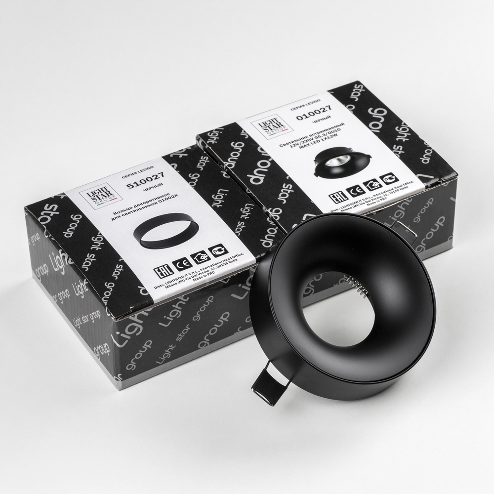 L01002727 Светильник LEVIGO MR16/HP16 ЧЕРНЫЙ МАТОВЫЙ (010027+510027)