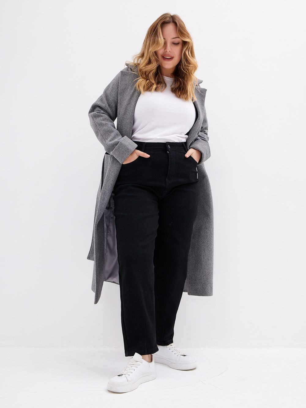 Джинсы больших размеров на молнии