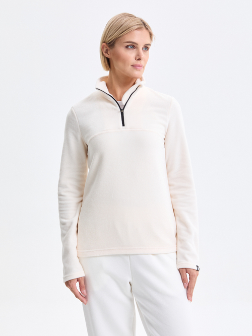 Белая Толстовка с воротником