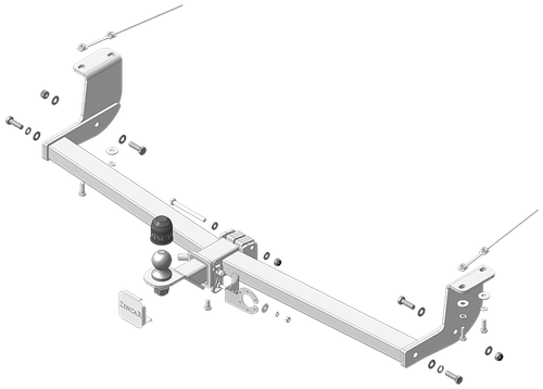 Фаркоп ZincaR ОЦИНКОВАННЫЙ Honda Stepwgn 2015-2022 (Оцинк. шар)(паспорт и сертификат в комплекте)(без электрики) ZH301E