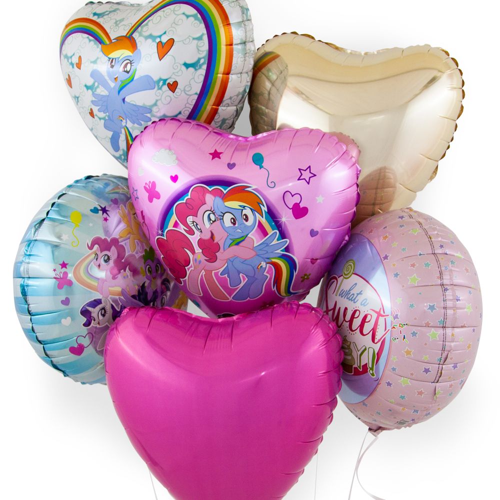 Шар (18"/46 см) Сердце, My Little Pony, Лошадки Пинки Пай и Радуга, Розовый 1 шт.