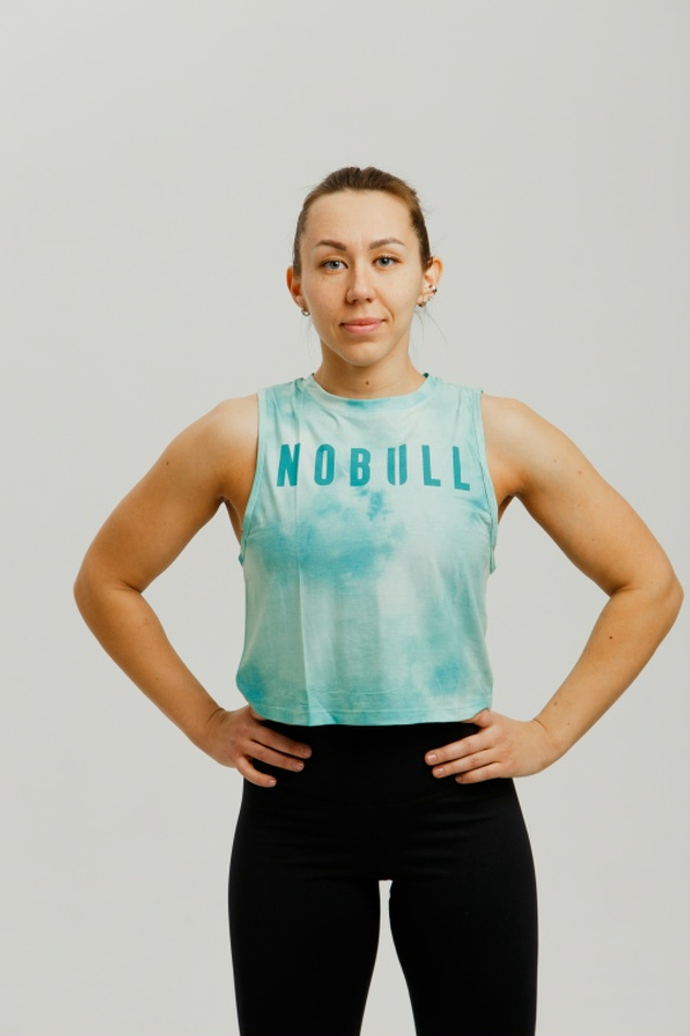 Майка NOBULL зелёная в пятнах