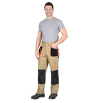 Брюки СИРИУС-МАНХЕТТЕН песочный с оранж. и черным тк. мех. стрейч пл. 250г/кв.м