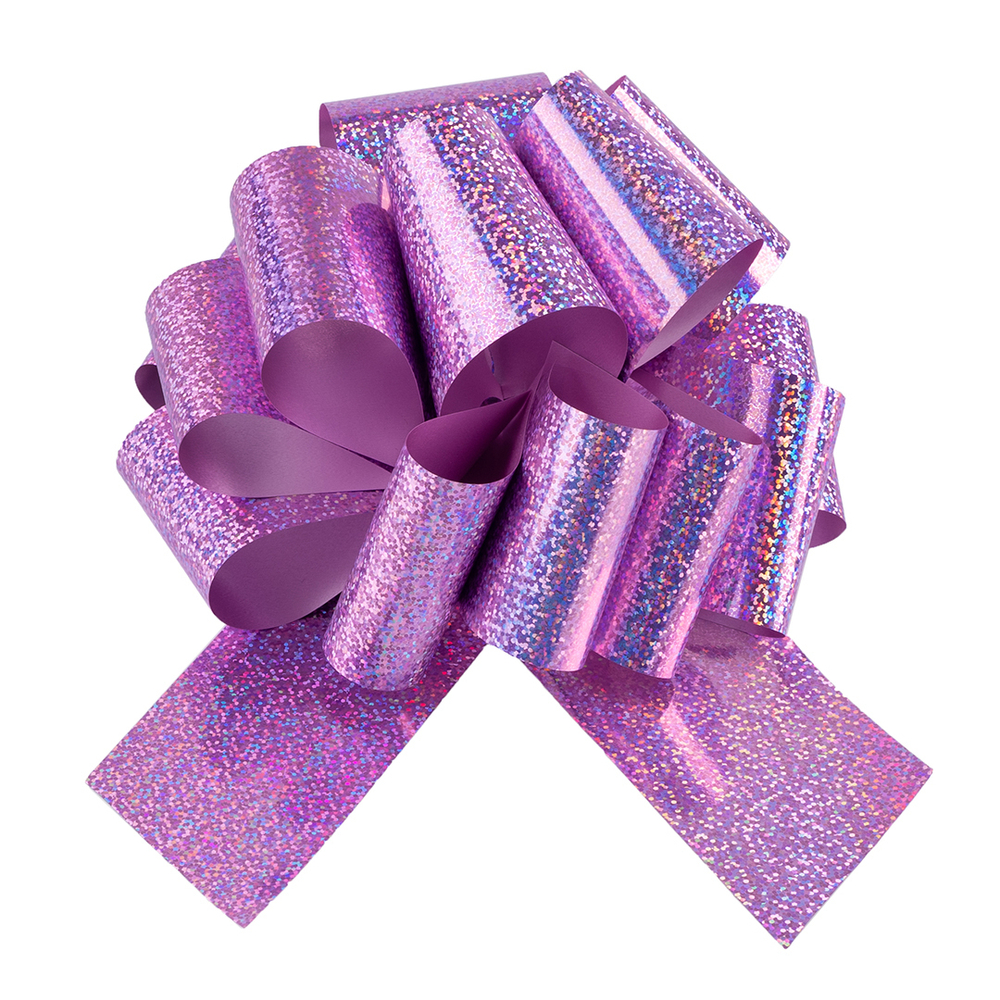 Бант Шар Розовый Голография 21 см.
