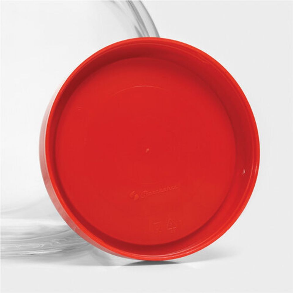 Банка для сыпучих продуктов, с красной крышкой, объем 2000 мл, стекло, PASABAHCE "БЕЛЛА", 80002СЛ1