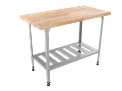 Стол кондитерский "Бизнес" СКБР, полка решетка, бук, 1200х600х860 мм, без борта