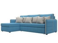 Диван угловой Лига-078 угол универсальный РОГОЖКА Амур 10 голубойАмур 02 бежевый