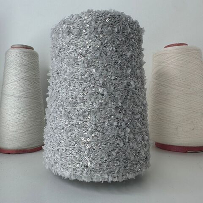 PAPERMOON - PINORI Filati; 80% PA, 20% PL, пайетки 2мм, через каждые 5мм; 180м/100гр; цвет: серый нейтральный, пайетки серебро