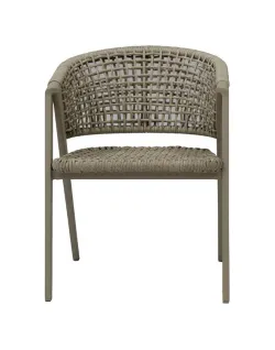 "Амстердам" стул плетеный из роупа, каркас алюминий, роуп серый круглый