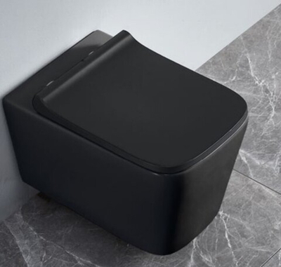 Унитаз-подвесной безободковый черный LT057E-R 530*360*365