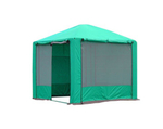 Садовый тент-шатер с противомоскитными сетками Митек Пикник 2.5х2.5 зеленый