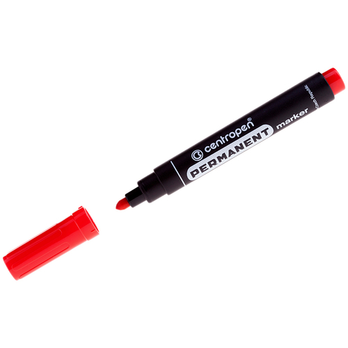 Маркер перманентный Centropen "8566" красный, пулевидный, 2,5мм