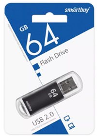 Флешка 64-GB SMART-BUY V-Cut черный