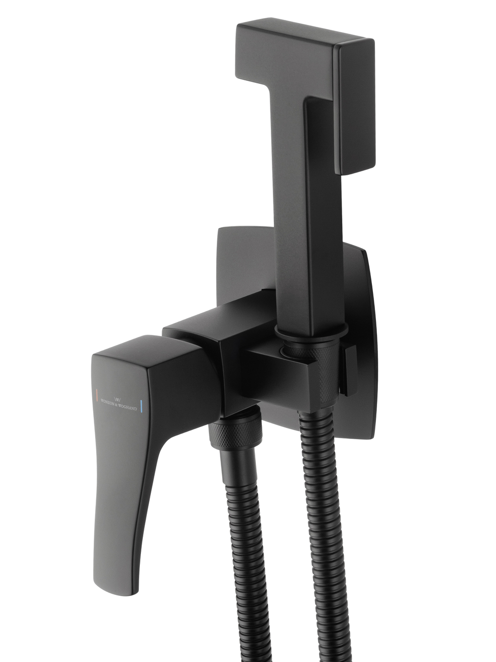 Смеситель с гигиеническим душем встраиваемый WONZON & WOGHAND FLEX, Черный матовый (WW-88829072-MB)