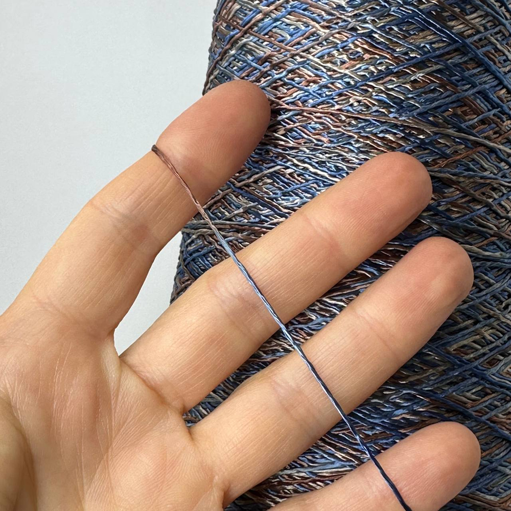 BORA BORA - Azeta Filati; 100% вискоза; 300м/100гр; цвет: секционная коричнево-синяя