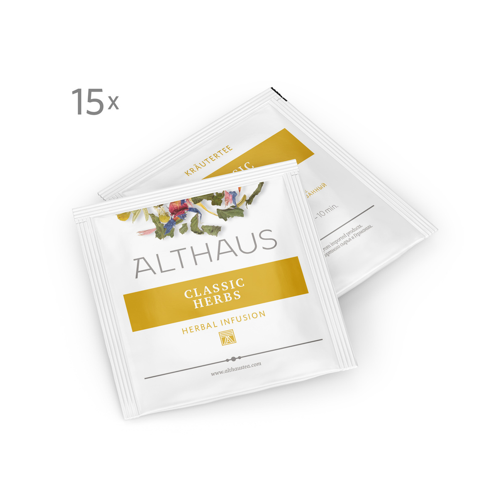 Чайный напиток травяной Althaus Classic herbs в пирамидках, 15 шт