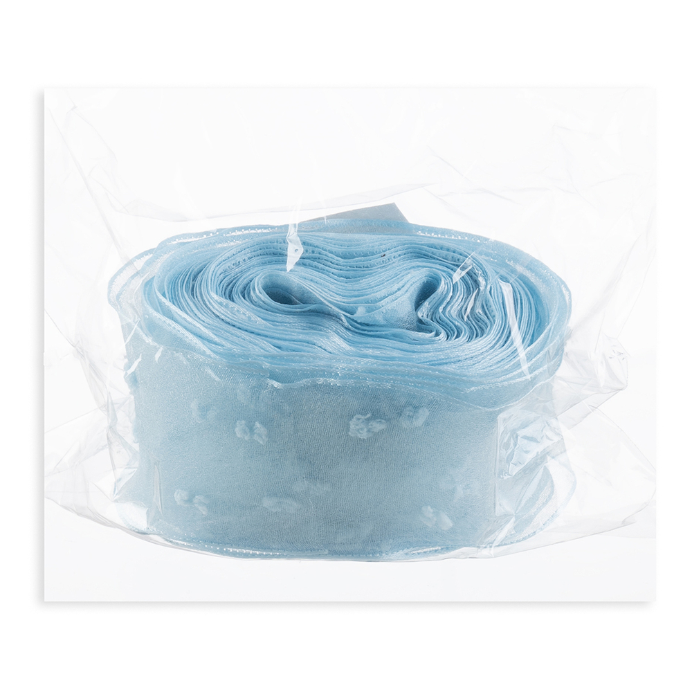 Лента декоративная (4 см*9,14 м) Воздушные точки, Голубой, 1 шт., 6233982