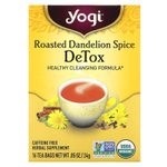 Yogi Tea, Detox, вкус жареного одуванчика и специй, без кофеина, 16 чайных пакетиков, 24 г (0,85 унции)