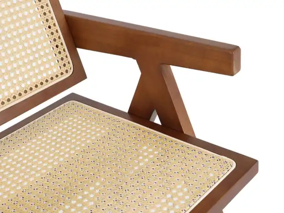 Стул Nordic, орех, светлый ротанг