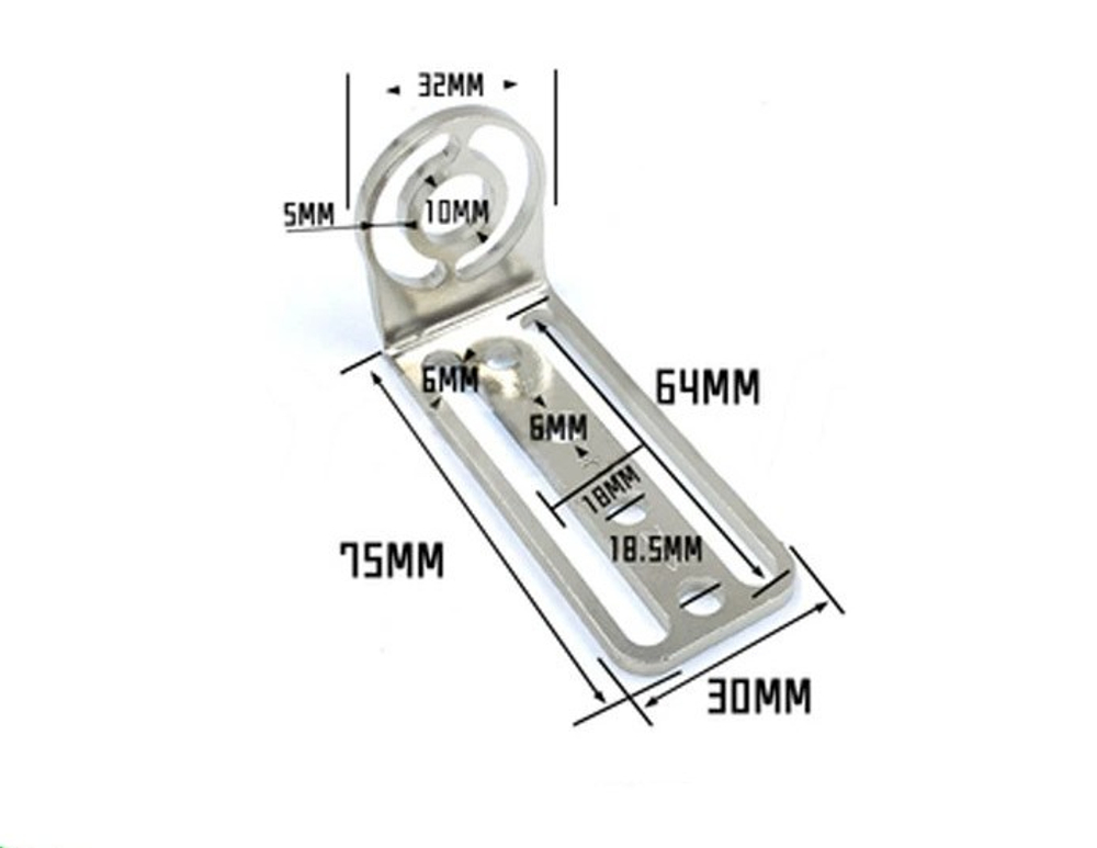 Right angle l-shaped m10 bracket 75mm